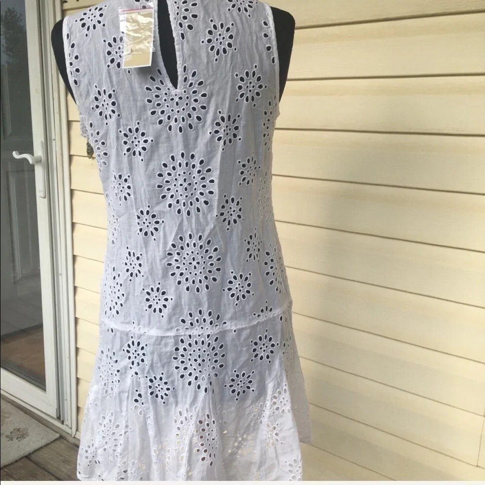 Michael Kors Sleeveless Eyelet Cotton Drop Waist